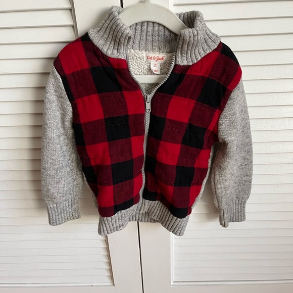 Cat & Jack Other - Boys buffalo check sweater